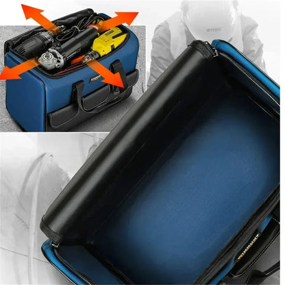 Heavy Duty Waterproof Tool Organizer Bag Multi Pocket Tool Storage with Adjustable Shoulder Strap