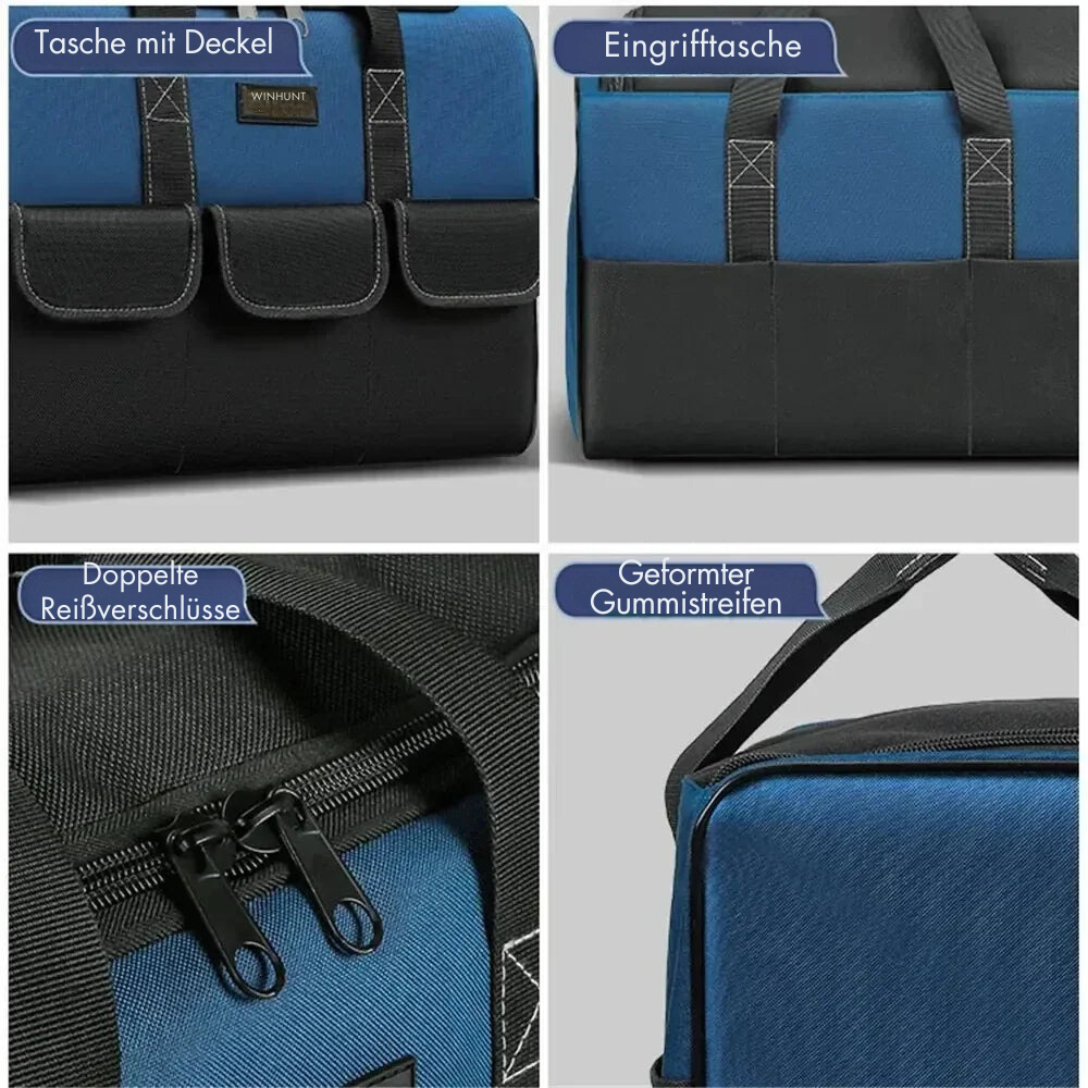 Heavy Duty Waterproof Tool Organizer Bag Multi Pocket Tool Storage with Adjustable Shoulder Strap