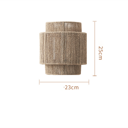 HempLume Bohemian Vintage Rattan Hemp Rope LED Wall Lamp