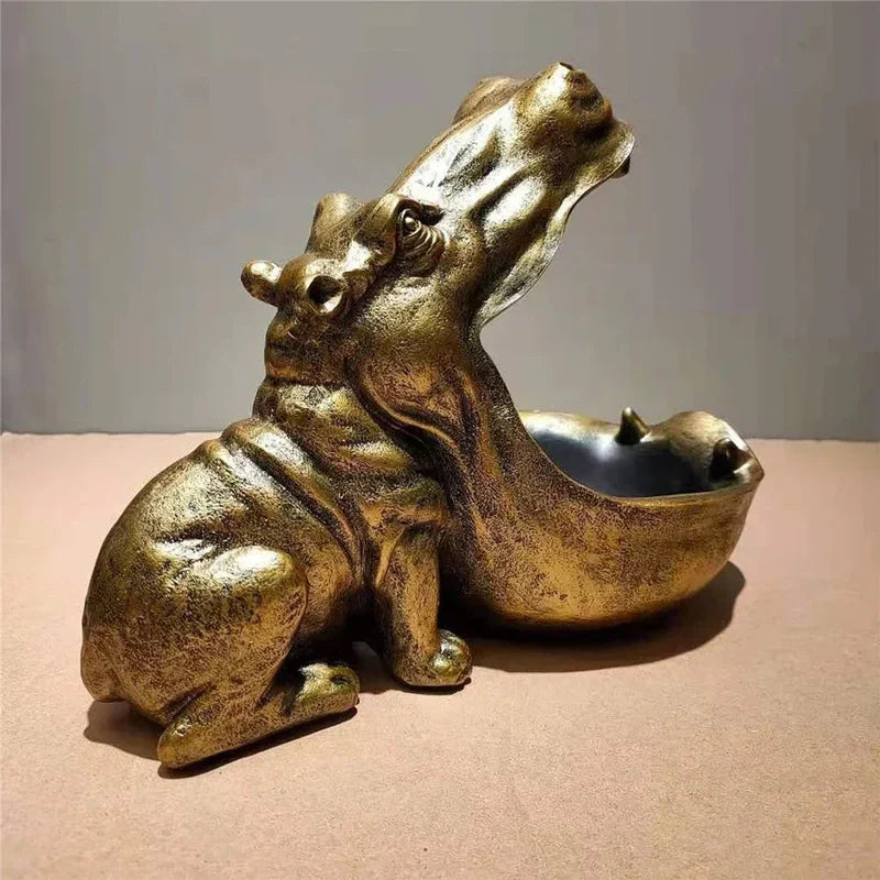 Hippo Desktop Storage Figurine Decorative Organizer for Keys Candy and Small Items