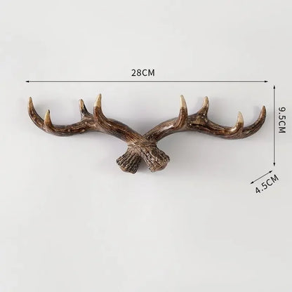 Hookler Vintage Antler Wall Hook – Retro Coat Rack for Entryway & Hallway