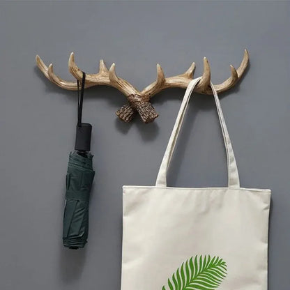Hookler Vintage Antler Wall Hook – Retro Coat Rack for Entryway & Hallway