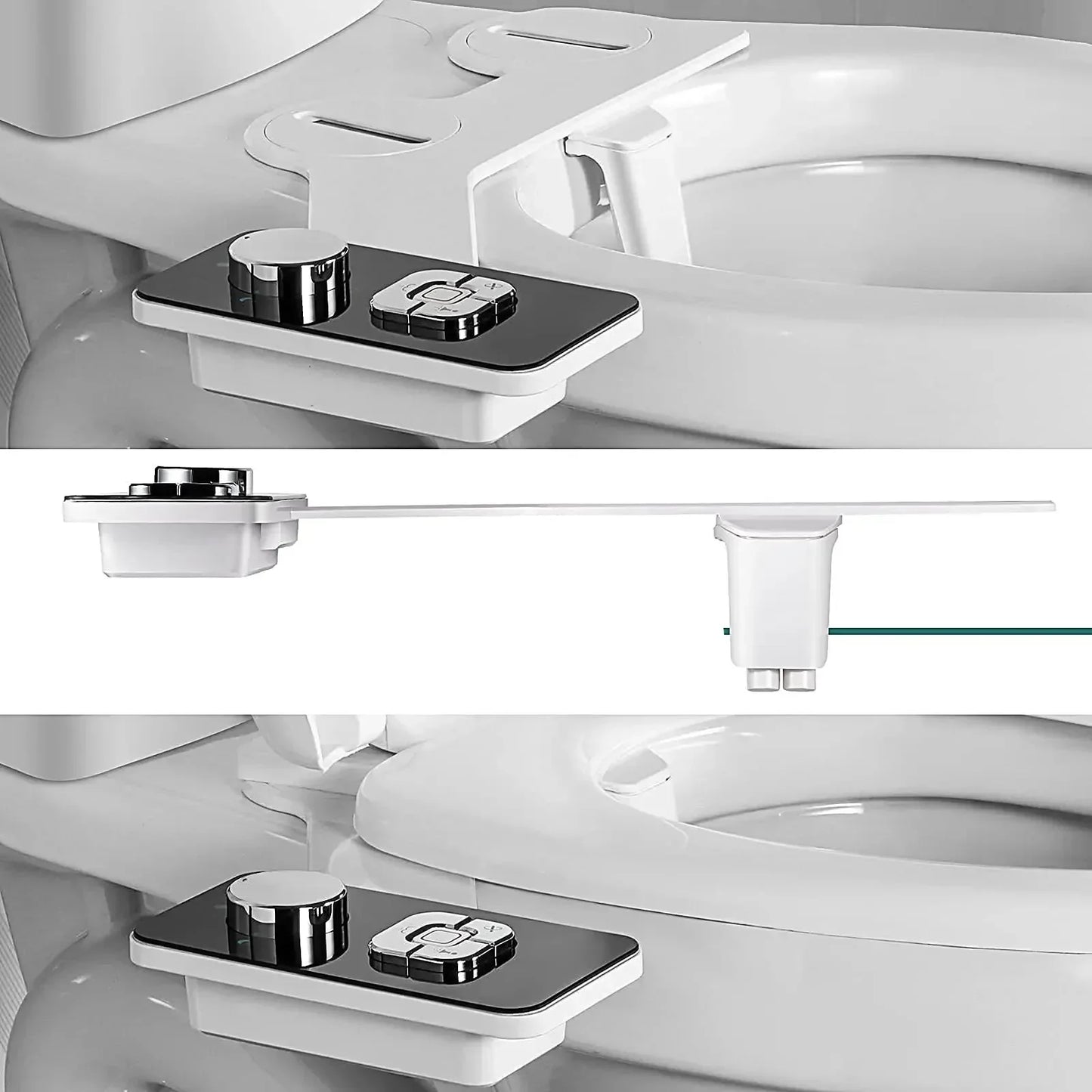 Hygienic Bidet Toilet Seat Attachment Dual Spray Adjustable Pressure