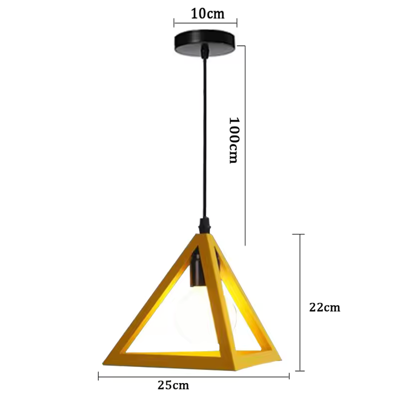 Industrial Triangle Pendant Light Minimalist Hanging Ceiling Lamp