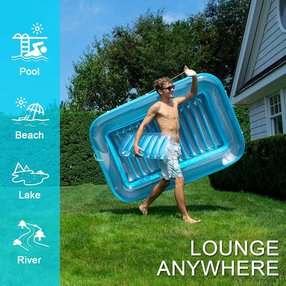 Inflatable Suntan Pool Lounge Float Full Body Sunbathing Mat