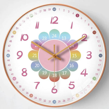 Kids Wall Clock with Large Numbers Fun Learning Room Decor