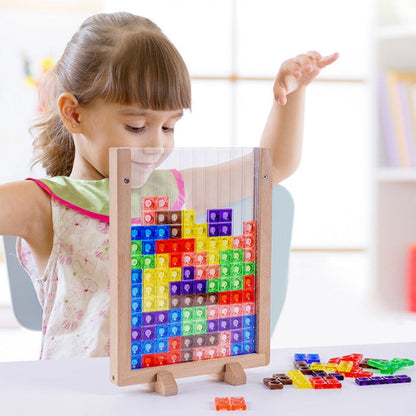 Kids Wooden Puzzle Board Shape Sorting Blocks Brain Teaser Learning Toy