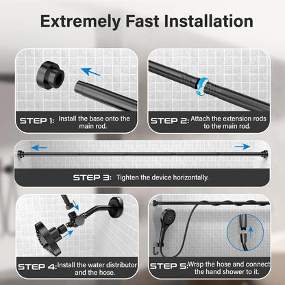 LCD Shower Head with Temperature Display High Pressure Adjustable Spray Modes