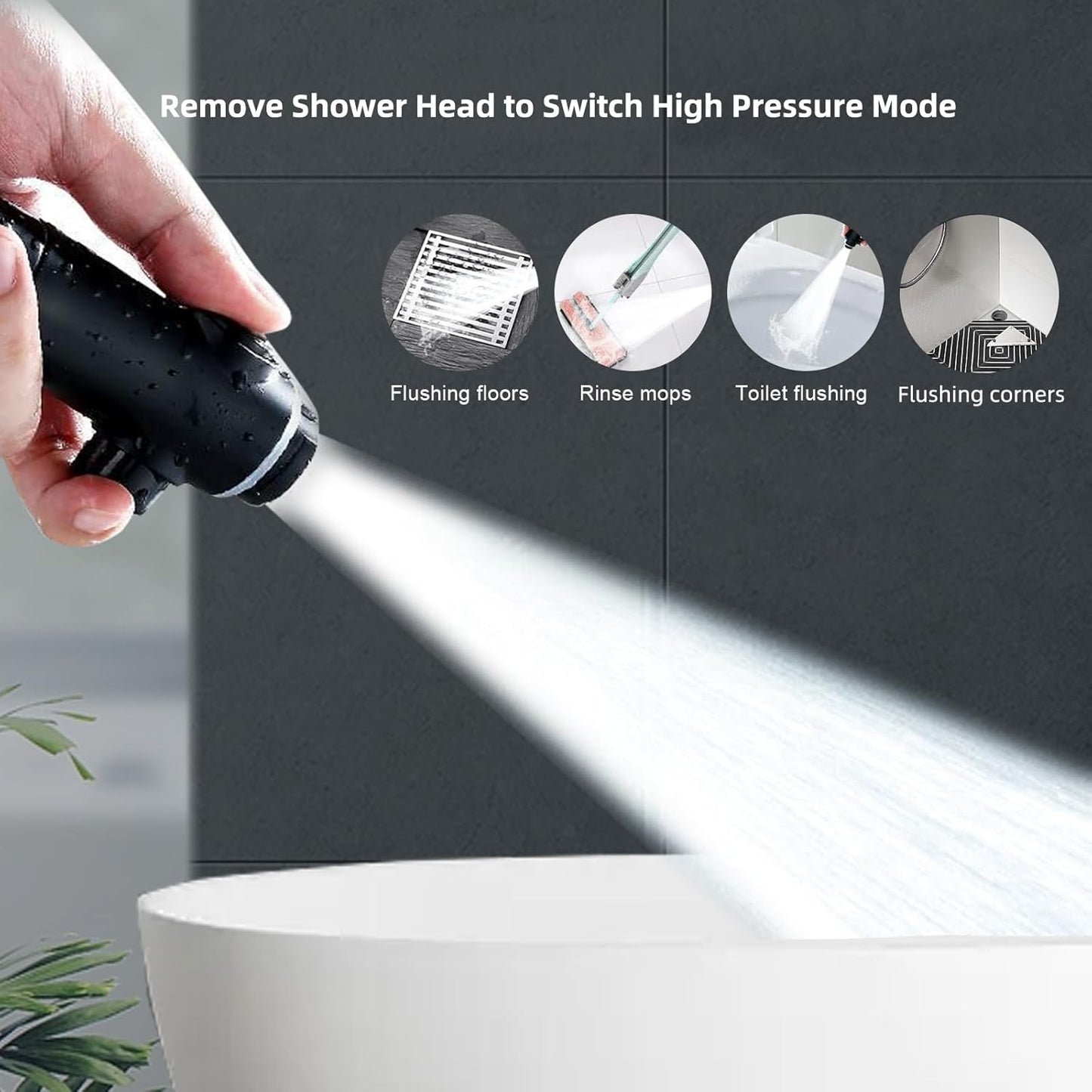 LCD Shower Head with Temperature Display High Pressure Adjustable Spray Modes