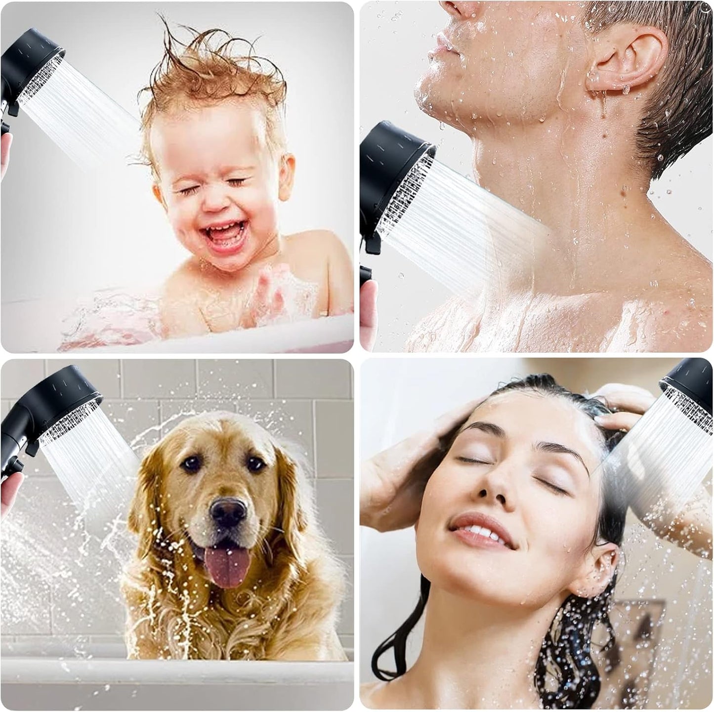 LCD Shower Head with Temperature Display High Pressure Adjustable Spray Modes