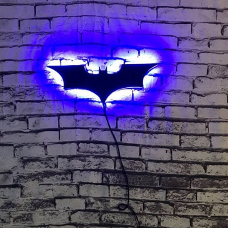LED Batman Wall Light RGB Remote Control Color Changing Bedroom Lighting