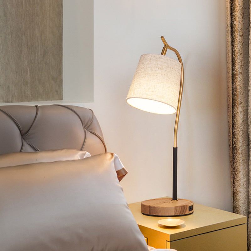 LED Desk Lamp Adjustable Arm Table Lamp Modern Cylinder Bedside Reading Light