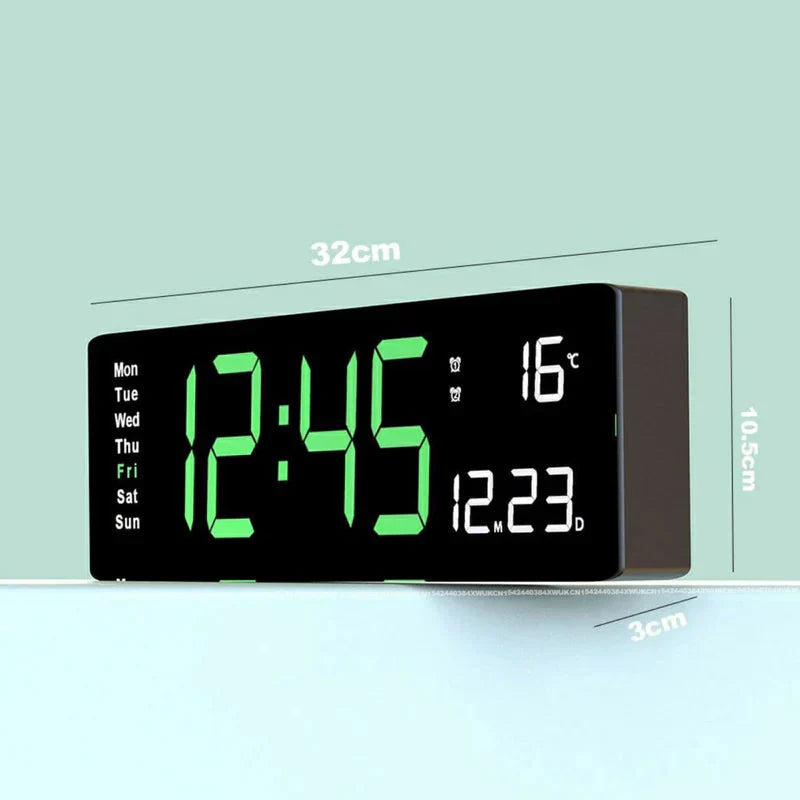 LED Digital Clock with Remote Control Large Display Temperature Date