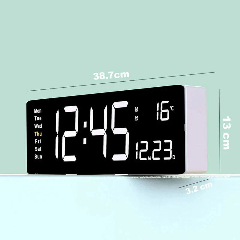 LED Digital Clock with Remote Control Large Display Temperature Date