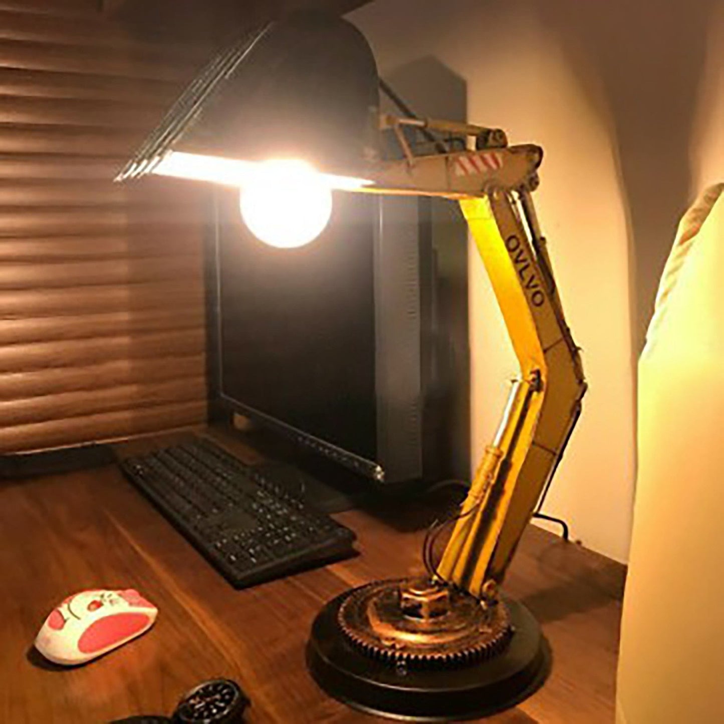LED Excavator Table Lamp Industrial Construction Design Desk Light