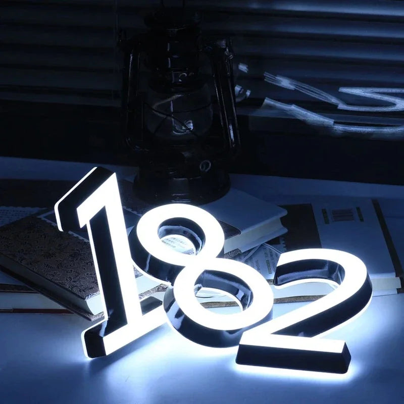 LED House Number Wall Light Outdoor Illuminated Address Sign Waterproof