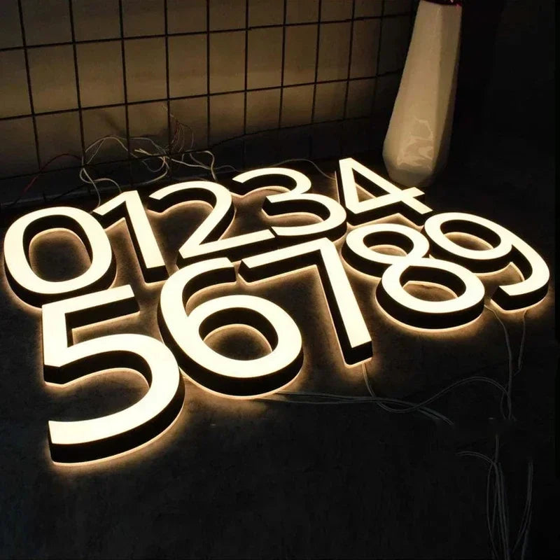 LED House Number Wall Light Outdoor Illuminated Address Sign Waterproof