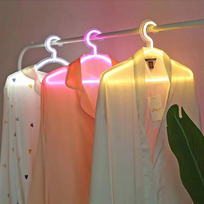 LED Lighted Clothes Hanger USB Rechargeable Closet Hanger Wardrobe Organizer Illumination