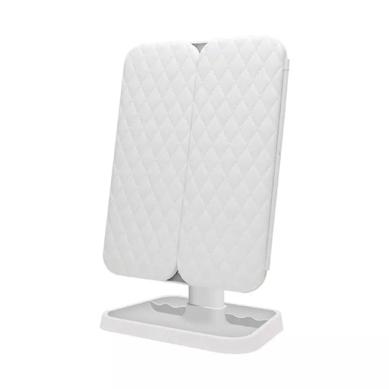 LED Makeup Mirror with Magnification Adjustable Light Storage Organizer