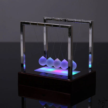 LED Newton Pendulum Balance Desk Decor Motion Display