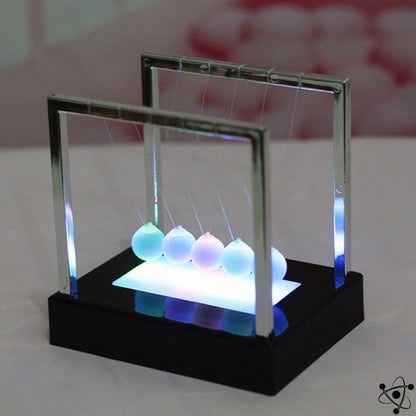 LED Newton Pendulum Balance Desk Decor Motion Display
