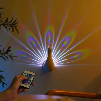 LED Peacock Projector Lamp Remote Control Colour Changing Ambient Light