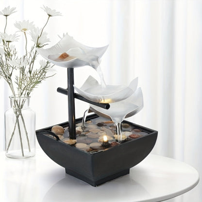 LED Tabletop Water Fountain Indoor Decorative Desk Waterfall Feature