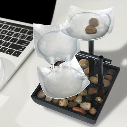 LED Tabletop Water Fountain Indoor Decorative Desk Waterfall Feature