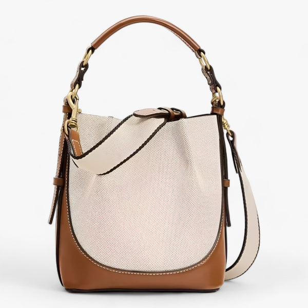 Large Capacity Bucket Shoulder Bag Wide Strap Crossbody Tote Stylish Everyday Handbag