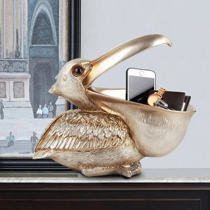 Large Mouth Bird Storage Box Sculptural Decorative Organizer for Desk Shelf Counter