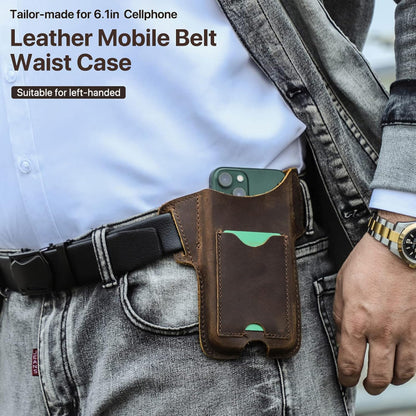 Leather Phone Belt Pouch Card Slot Protective Carry Case