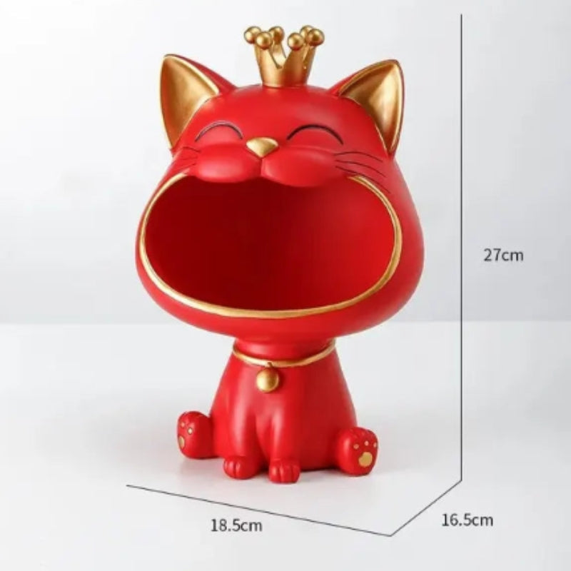 Lucky Cat Decorative Storage Box Maneki Neko Desk Organizer Coin Holder Home Decor