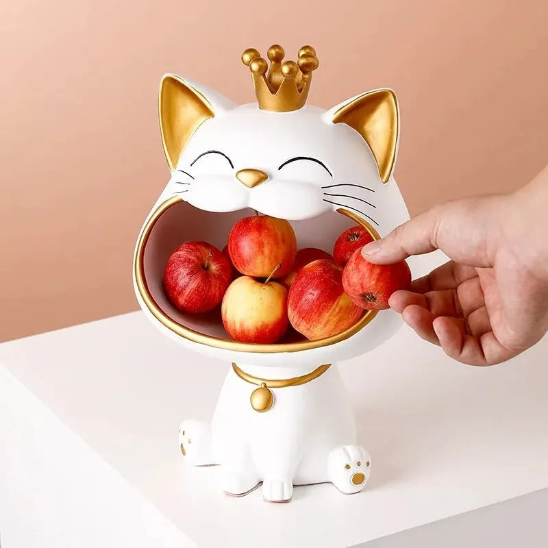 Lucky Cat Decorative Storage Box Maneki Neko Desk Organizer Coin Holder Home Decor