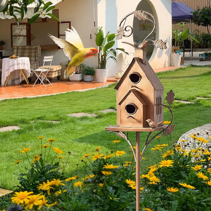 Luxury Bird House with Pole for Elegant Garden Decoration