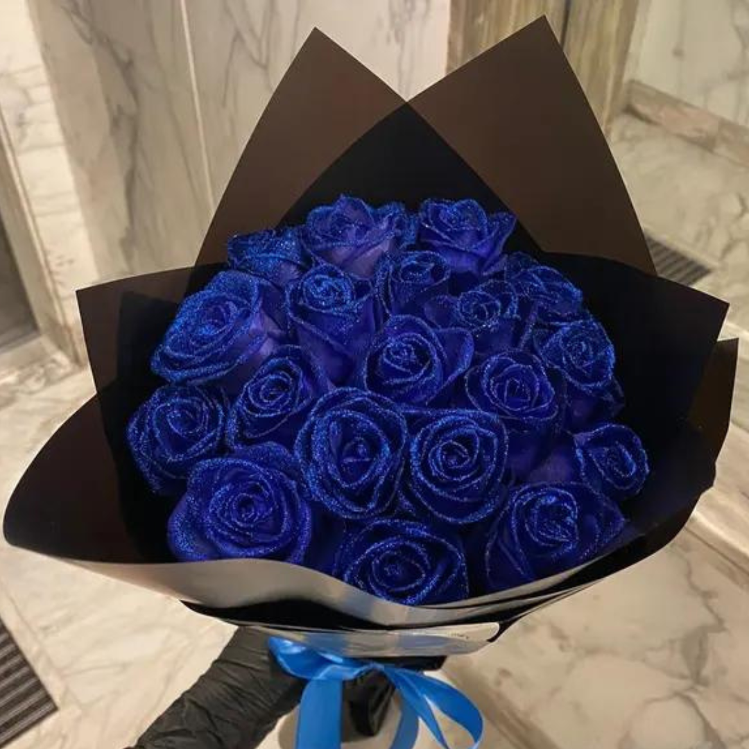 Luxury Glitter Rose Decorative Gift Sparkle Finish