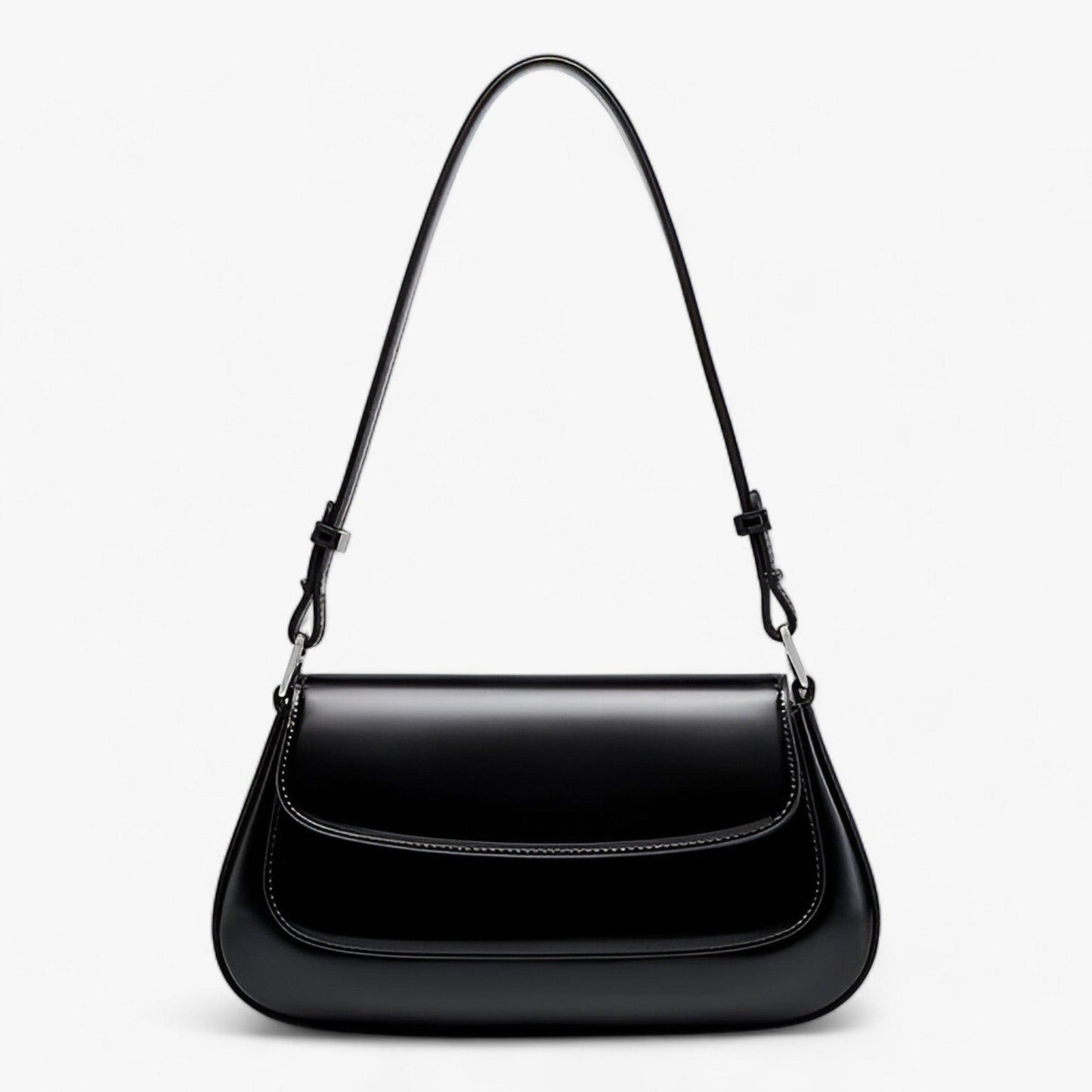 Luxury Smooth Zipper Crossbody Shoulder Bag Adjustable Strap Lightweight Everyday Handbag