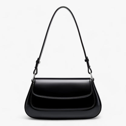 Luxury Smooth Zipper Crossbody Shoulder Bag Adjustable Strap Lightweight Everyday Handbag