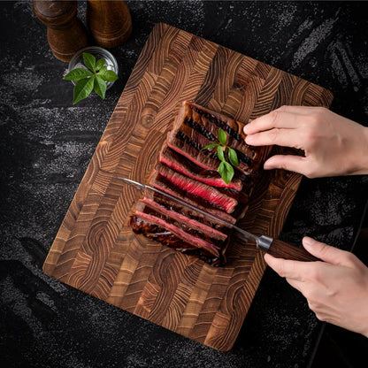 Luxury Solid Teak Wood Cutting Board – Premium Thick Wooden Chopping Board for Kitchen & Professional Chefs