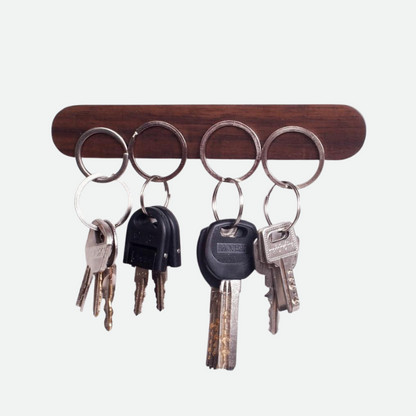 Magnetic Wooden Key Holder Wall Mount Strong Magnet Key Organizer Rack Self Adhesive Entryway Key Storage