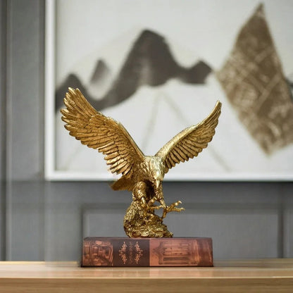 MajesticGold Golden Eagle Statue Luxury Decorative Accent for Home and Office