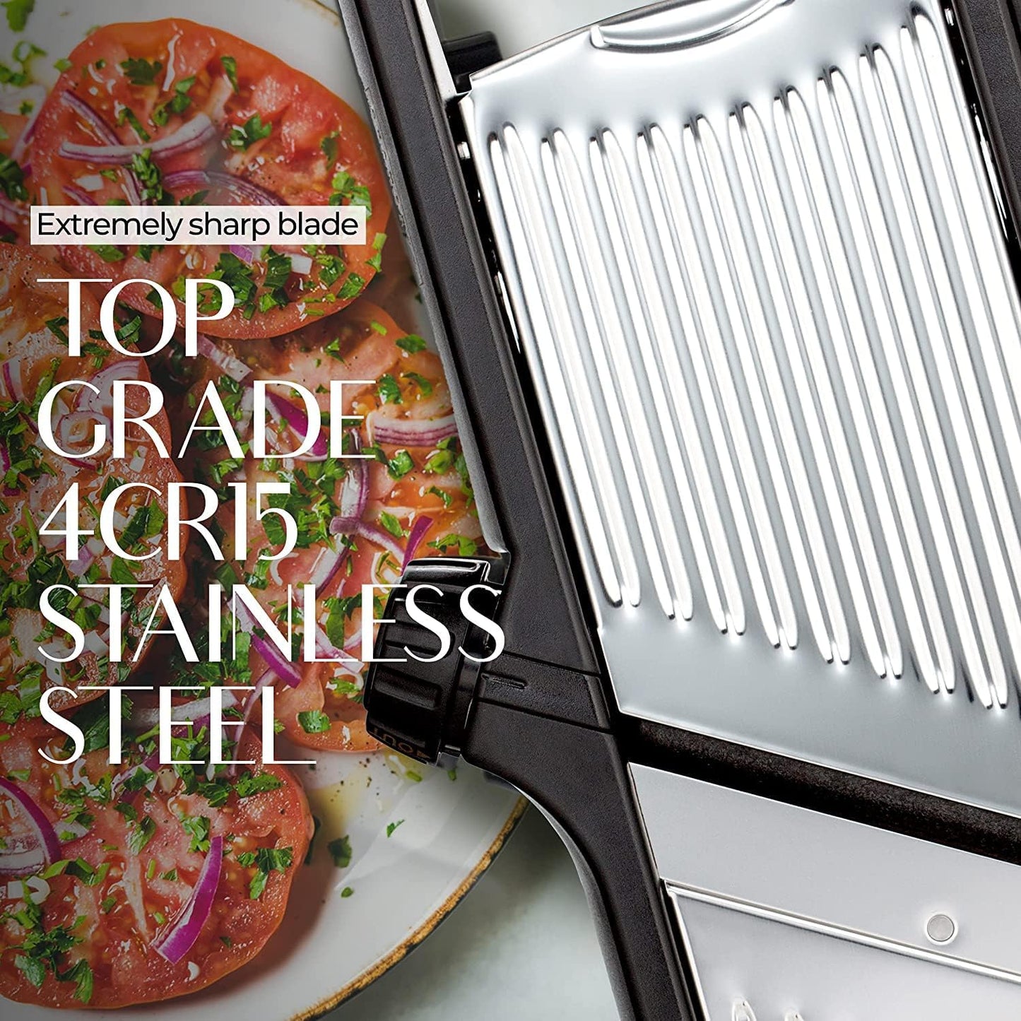 Mandoline Vegetable Slicer with Cut Resistant Gloves Stainless Steel Adjustable Food Cutter