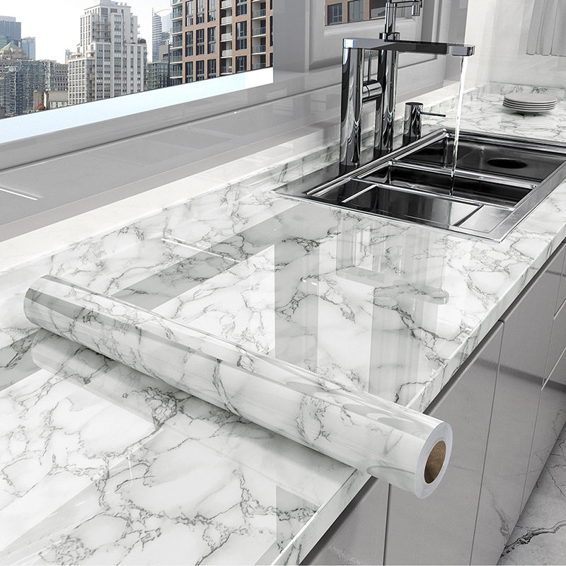 Marble Effect Oil-Resistant Self-Adhesive Kitchen Film