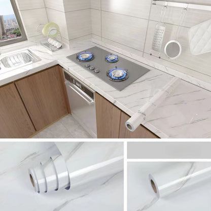 Marble Effect Oil-Resistant Self-Adhesive Kitchen Film