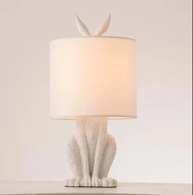 Masked Rabbit Table Lamp Elegant Resin Animal Lamp Ambient Lighting Decor