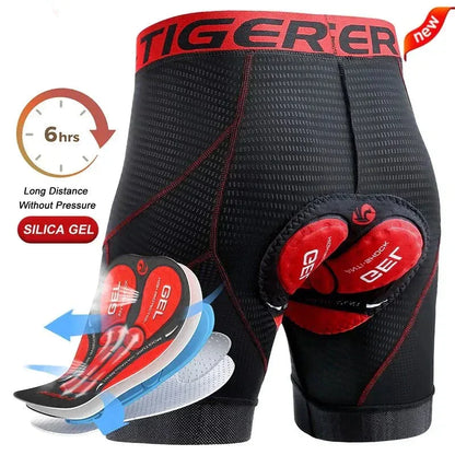 Men's Cycling Shorts Breathable Mesh Gel Pad Shock Absorbing