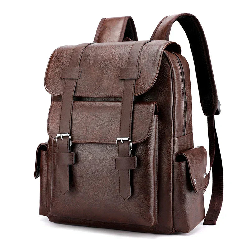 Men’s Premium Leather Laptop Backpack – Spacious, Durable and Stylish for Work & Travel