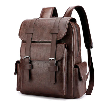 Men’s Premium Leather Laptop Backpack – Spacious, Durable and Stylish for Work & Travel