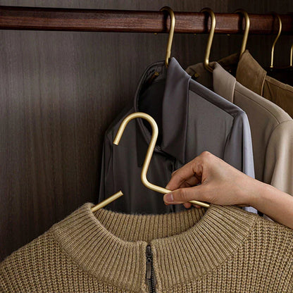 Metal Clothes Hanger Set Luxury Slim Non Slip Wardrobe Organizer Five Pack