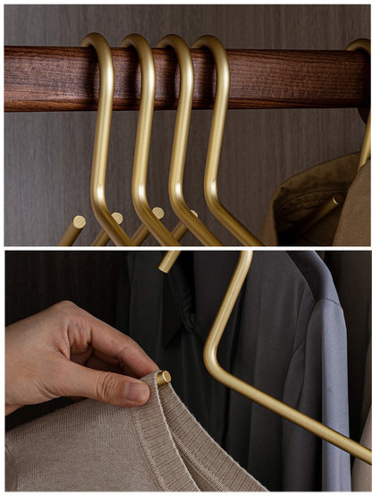 Metal Clothes Hanger Set Luxury Slim Non Slip Wardrobe Organizer Five Pack