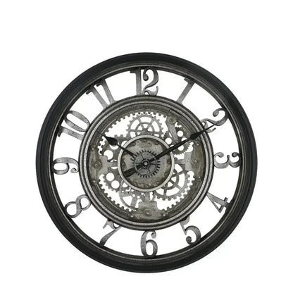 Metal Wall Clock with Arabic Numerals Rustic Decorative Wall Clock